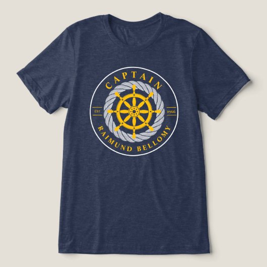 Schiffsrad Tri-Blend Shirt (Design Vorderseite)