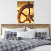 Schiffsrad und -karte leinwanddruck (Insitu (Schlafzimmer))