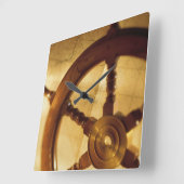Schiffsrad und -karte quadratische wanduhr (Winkel)