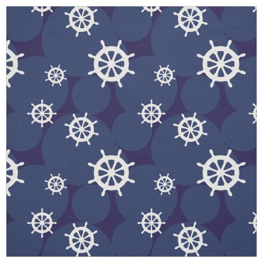 Schiffsräder Navy Blue und White Nautical Muster Stoff (Muster)