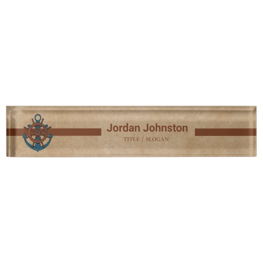 Schiffsrumpf und -anker namensplakette (Vorderseite)