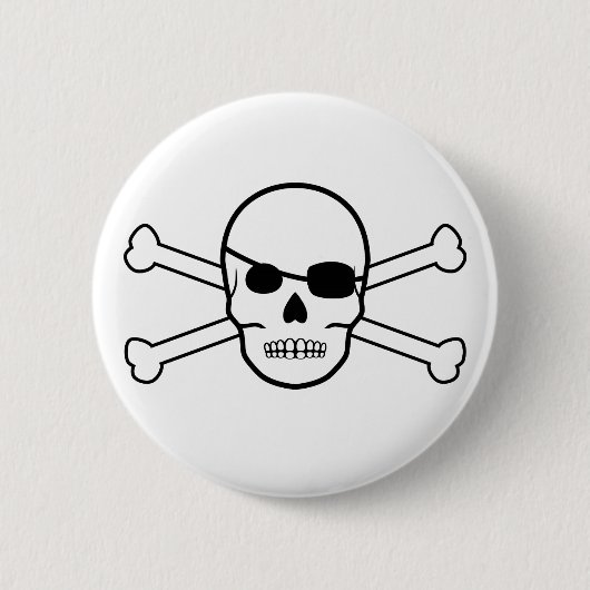 Schiffsschädel und Kreuzknochen Button (Vorderseite)