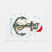 Schiffsschiff-Anker-Weihnachtslichter für Bootsfah Fleecedecke (Vorderseite (Horizontal))