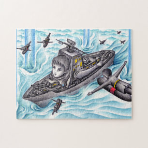 Schiffsschlacht-Spiel. Puzzle