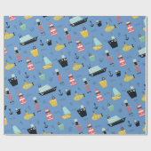 Schiffssegelschiffe des Leuchtturms Geschenkpapier (Flach)