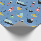 Schiffssegelschiffe des Leuchtturms Geschenkpapier (Ecke)