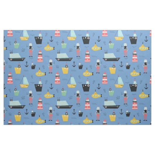 Schiffssegelschiffe des Leuchtturms Stoff (Fat Quarter (45,7 x 55,9 cm))