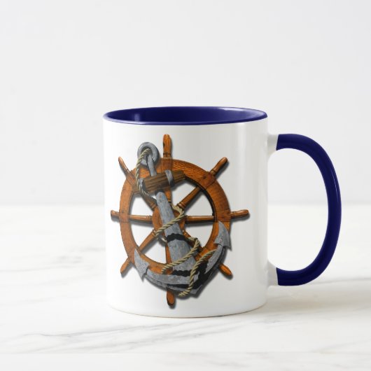 Schiffssteuer und Anker Tasse (Rechts)