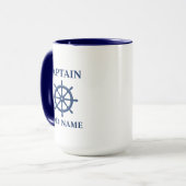 Schiffssteuerrad Steuerstand & Kapitän oder Bootsn Tasse (Vorderseite Links)