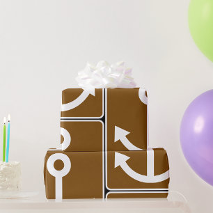 Schiffssymbol Braunes Marina-Schild Geschenkpapier
