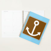Schiffssymbol Braunes Marina-Schild Planer (Anzeige)