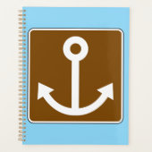 Schiffssymbol Braunes Marina-Schild Planer (Vorderseite)