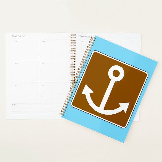 Schiffssymbol Braunes Marina-Schild Planer