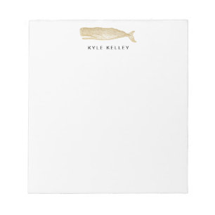 Schiffstagebuch mit Namen, Gold Wal Notizblock