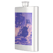 SCHIFFSTAPEL IN blaurosa Flachmann (Links)