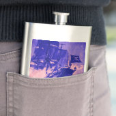 SCHIFFSTAPEL IN blaurosa Flachmann (Beispiel)