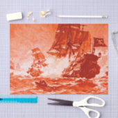 SCHIFFSTAPEL IN rot Seidenpapier (Handwerk)