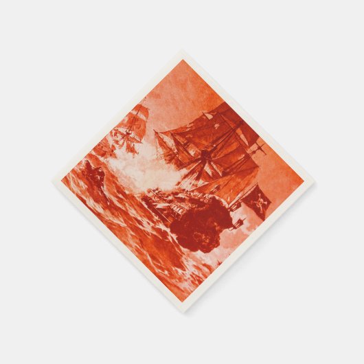 SCHIFFSTAPEL IN rot Serviette (Ecke)