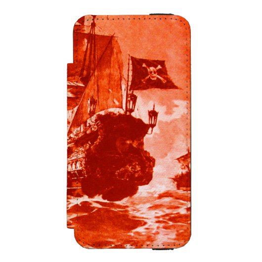 SCHIFFSTAPEL IN rot-weiß Incipio iPhone Geldbeutel-Hülle (Folio Vorderseite)