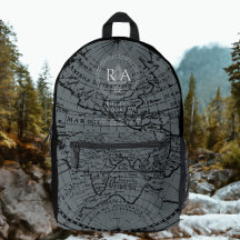 Schiffstau Monogramm Karte Schwarz Grau