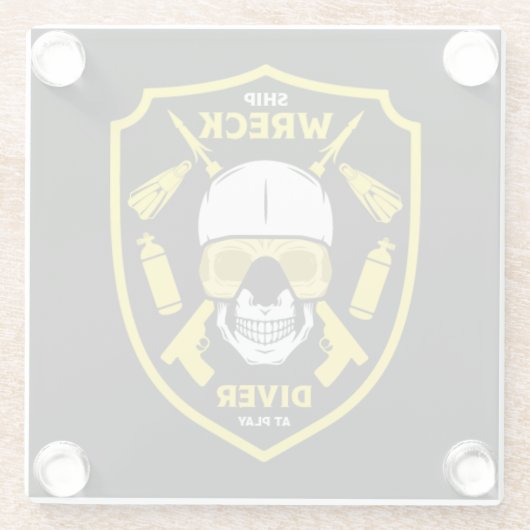 Schiffstaucher Glasuntersetzer (Rückseite)