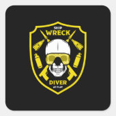 Schiffstaucher Quadratischer Aufkleber (Vorderseite)