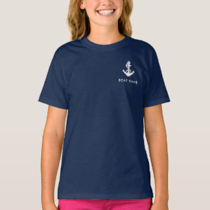 Schiffstaugliches Bootsanker- und Namencrew-Design T-Shirt
