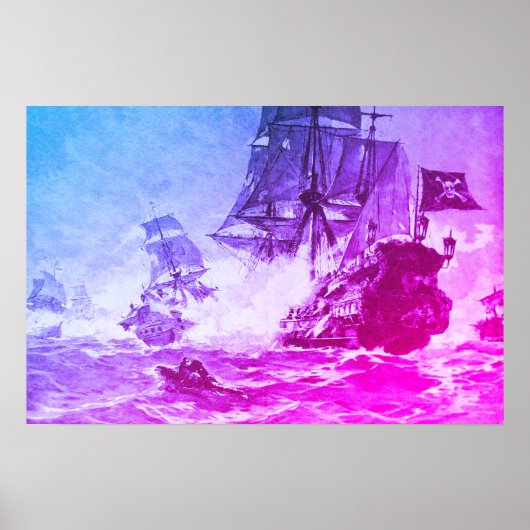 SCHIFFSTRECKE IN LILA BLAU POSTER (Vorne)