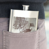 SCHIFFSTRECKE IN schwarz Flachmann (Beispiel)