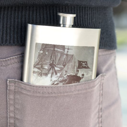 SCHIFFSTRECKE IN schwarz Flachmann (Beispiel)