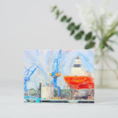 Schiffswerft in Warmenünde. Ostsee. Postkarte (Stehend Vorderseite)