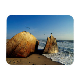 Schiffswrack am Strand, Skeleton Coast, Namibia Magnet