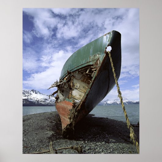 Schiffswrack an der Küste Poster (Vorne)