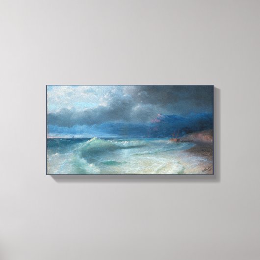 Schiffswrack an einem Sturmvormittag, Aivazowsky Leinwanddruck (Vorderseite)