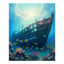 Schiffswrack auf einem Riff versteckt