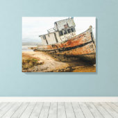 Schiffswrack Berühmtes Bootsstecker in Point Reyes Leinwanddruck (Insitu (Holzboden))