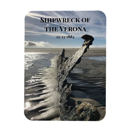 Schiffswrack der Verona, Spiekeroog, Ostfriesland Magnet (Vertikal)
