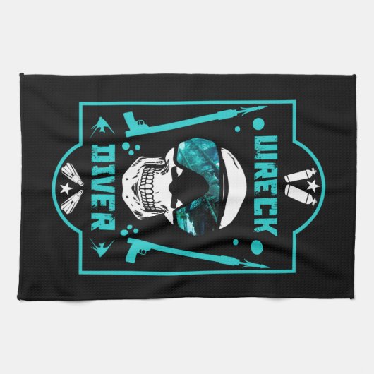 Schiffswrack-Divers Geschirrtuch (Horizontal)