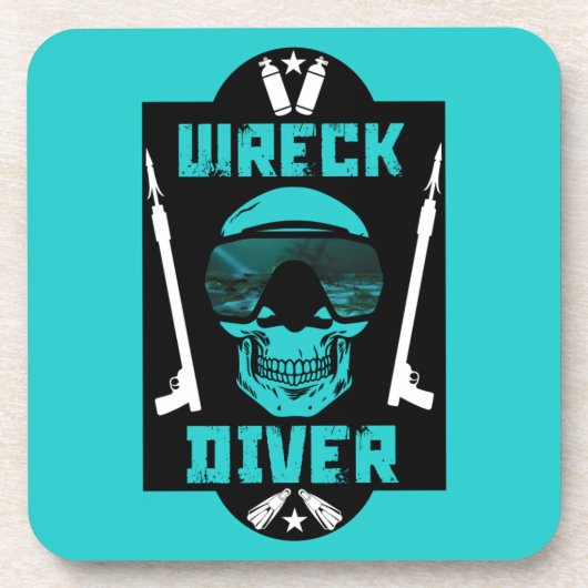 Schiffswrack-Divers Getränkeuntersetzer (Vorderseite)