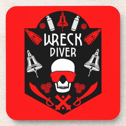Schiffswrack-Divers Getränkeuntersetzer (Vorderseite)