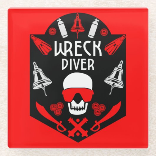 Schiffswrack-Divers Glasuntersetzer (Vorderseite)