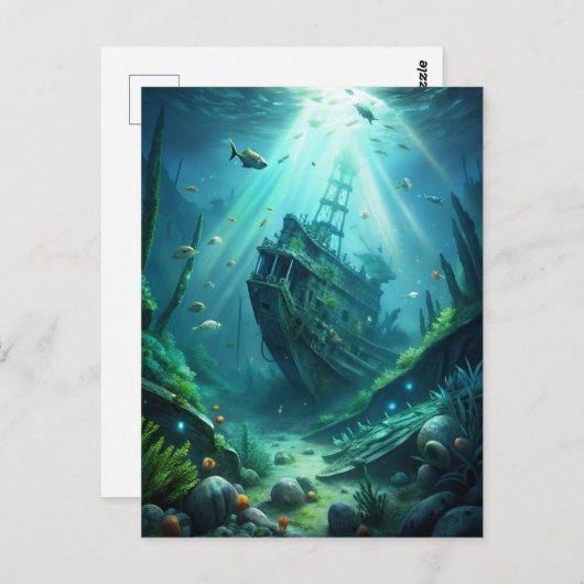 Schiffswrack Postkarte (Vorne/Hinten)