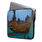 Schiffswrack unter Wasser Laptopschutzhülle (Vorderseite Links)