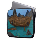 Schiffswrack unter Wasser Laptopschutzhülle (Vorderseite Links)