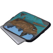 Schiffswrack unter Wasser Laptopschutzhülle (Vorne Knopf)