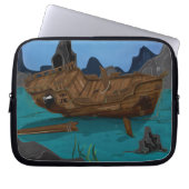 Schiffswrack unter Wasser Laptopschutzhülle (Vorderseite)