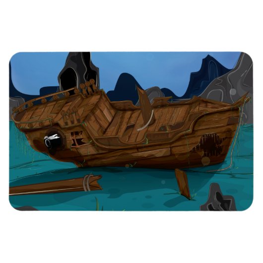 Schiffswrack unter Wasser Magnet (Horizontal)