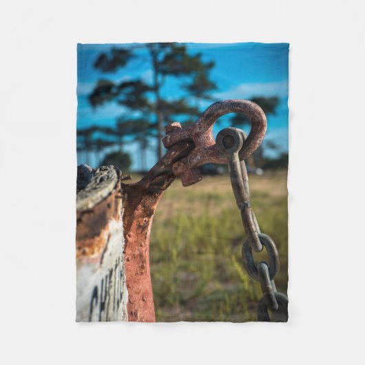 Schiffswrack Vintage Schiff Boot Ankerkette Fleecedecke (Vorderseite)