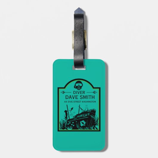 Schiffswrak Seetaucher Gepäckanhänger (Rückseite vertikal)