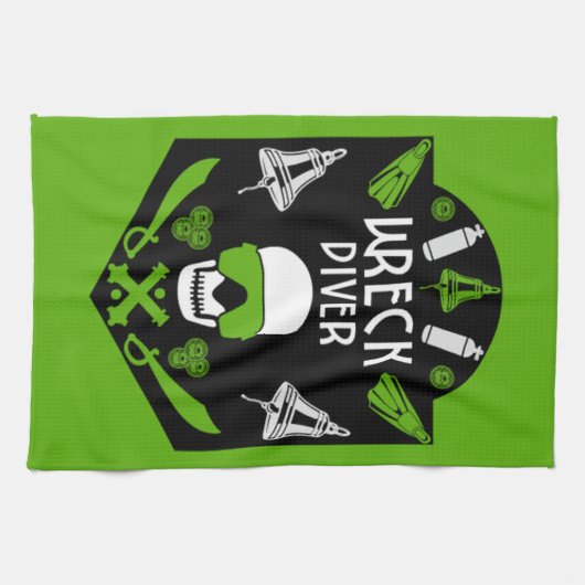 Schiffswrak Seetaucher Geschirrtuch (Horizontal)